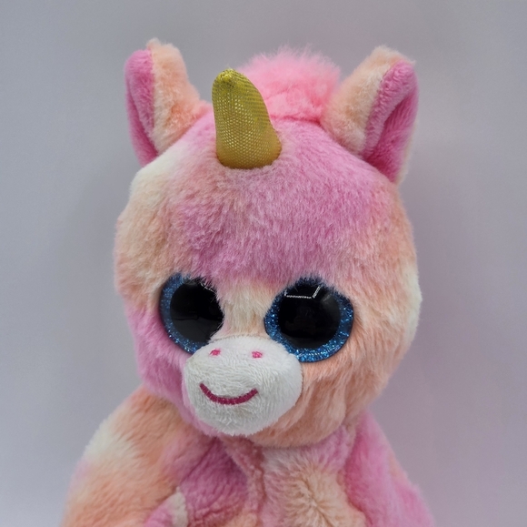 Ty Beanie Baby Skylar Pink & Orange Unicorn Stuffed Plush - Picture 2 of 9
